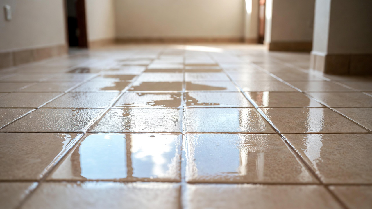 Rutschgefahr auf nassem Boden